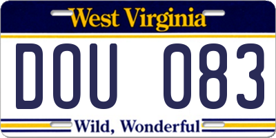 WV license plate DOU083