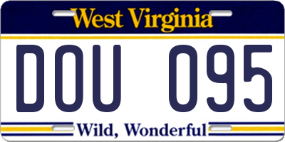 WV license plate DOU095