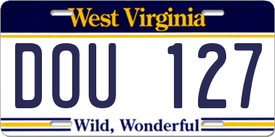 WV license plate DOU127