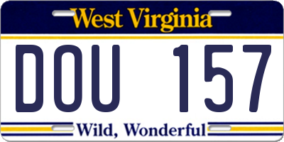 WV license plate DOU157