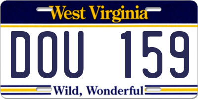 WV license plate DOU159