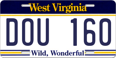 WV license plate DOU160