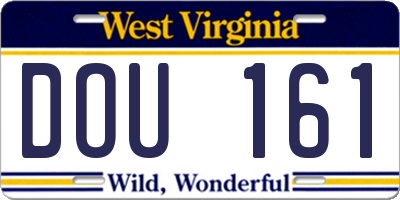 WV license plate DOU161