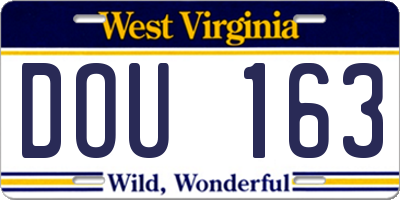 WV license plate DOU163