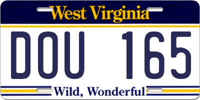 WV license plate DOU165