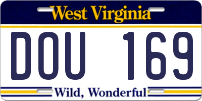 WV license plate DOU169