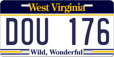 WV license plate DOU176