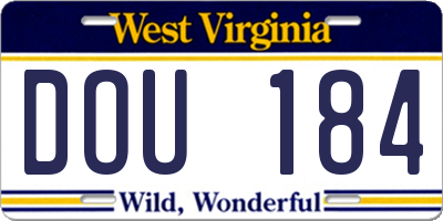 WV license plate DOU184