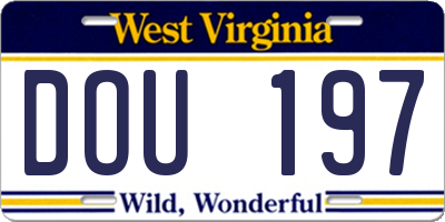 WV license plate DOU197