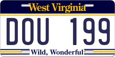 WV license plate DOU199