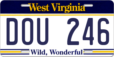 WV license plate DOU246