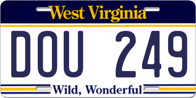 WV license plate DOU249