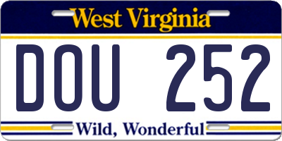 WV license plate DOU252