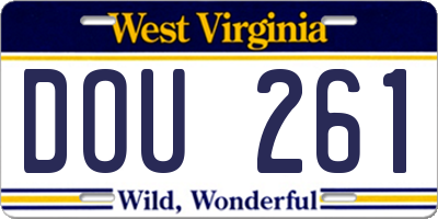 WV license plate DOU261