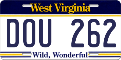 WV license plate DOU262