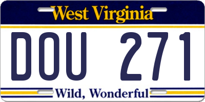 WV license plate DOU271