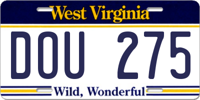 WV license plate DOU275