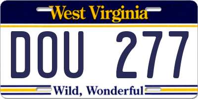 WV license plate DOU277