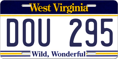 WV license plate DOU295