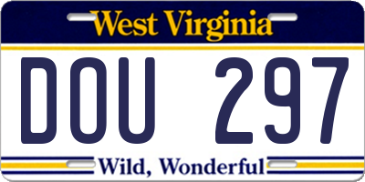 WV license plate DOU297