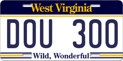 WV license plate DOU300