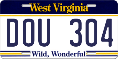 WV license plate DOU304