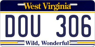 WV license plate DOU306