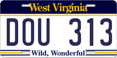 WV license plate DOU313