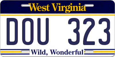 WV license plate DOU323