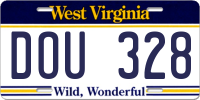 WV license plate DOU328