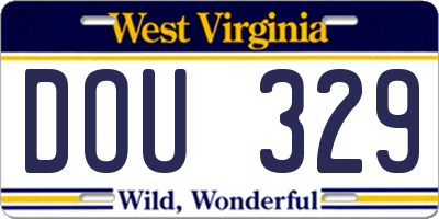 WV license plate DOU329