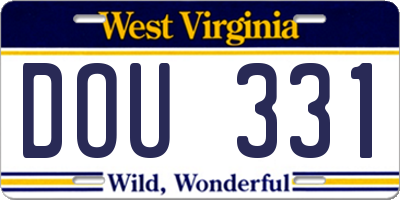 WV license plate DOU331