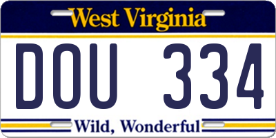 WV license plate DOU334