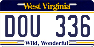 WV license plate DOU336