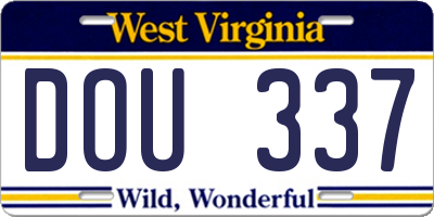 WV license plate DOU337