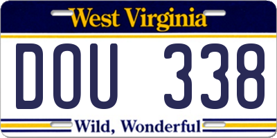 WV license plate DOU338
