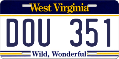 WV license plate DOU351