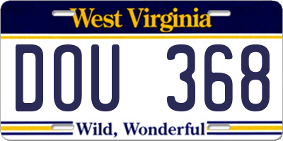 WV license plate DOU368