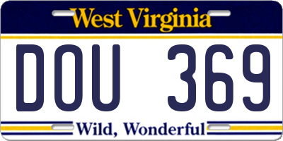 WV license plate DOU369
