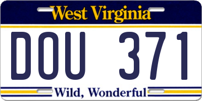 WV license plate DOU371