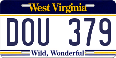 WV license plate DOU379