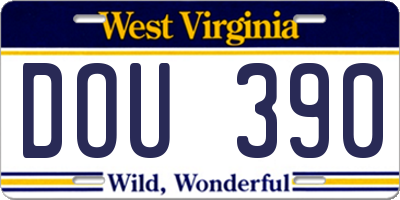 WV license plate DOU390