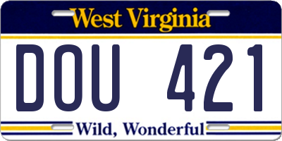 WV license plate DOU421