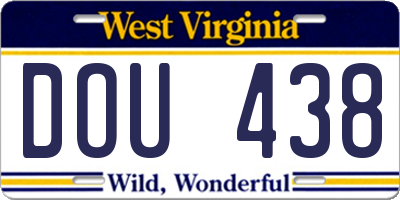 WV license plate DOU438