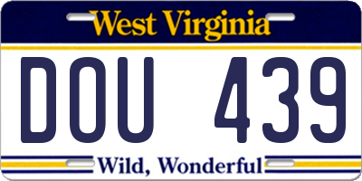 WV license plate DOU439