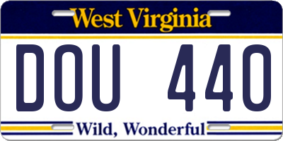 WV license plate DOU440