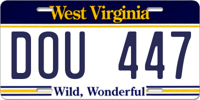 WV license plate DOU447