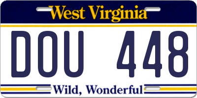 WV license plate DOU448