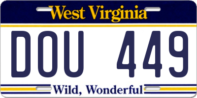 WV license plate DOU449