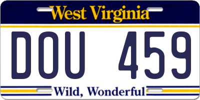 WV license plate DOU459